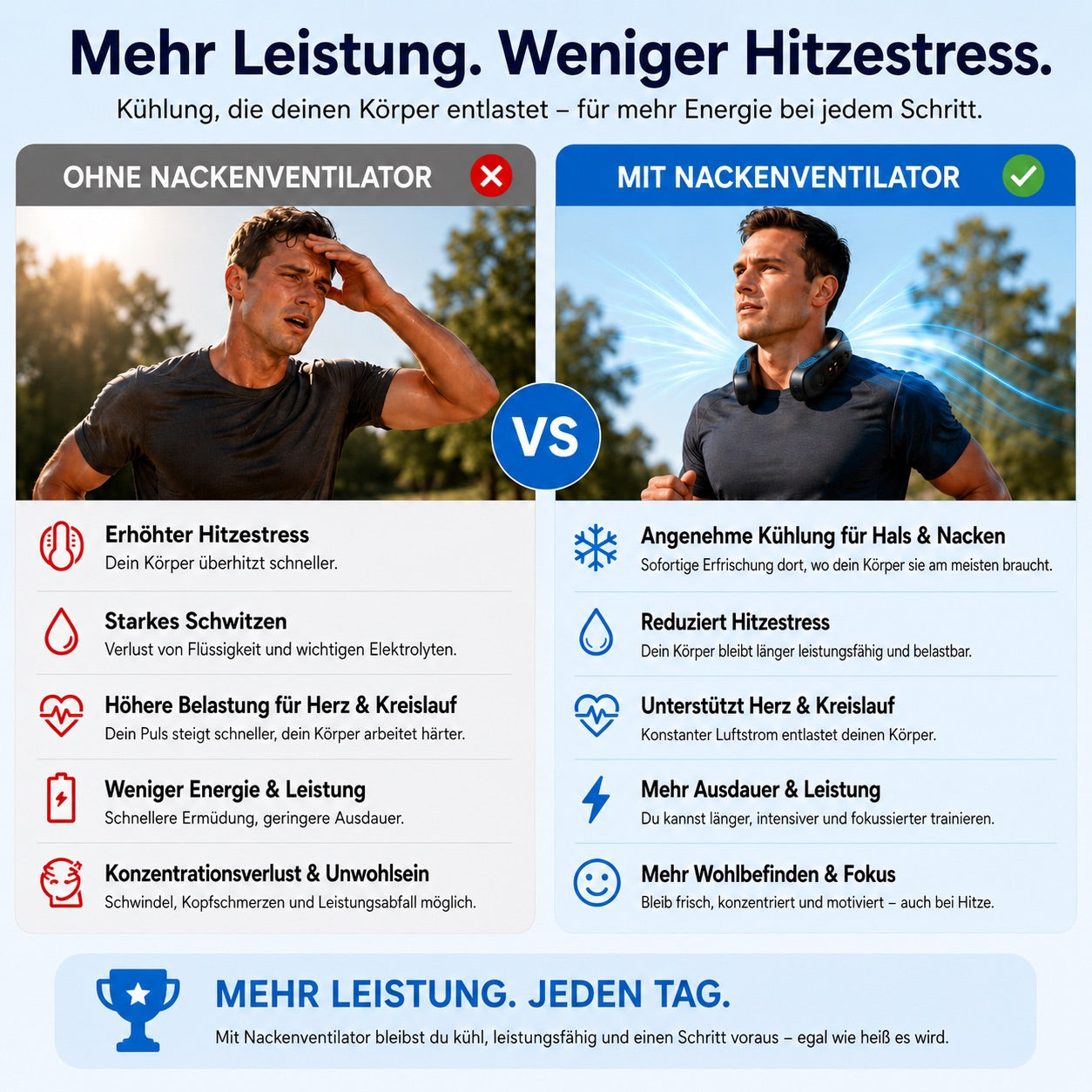 Trainiere endlich ohne Hitzestress